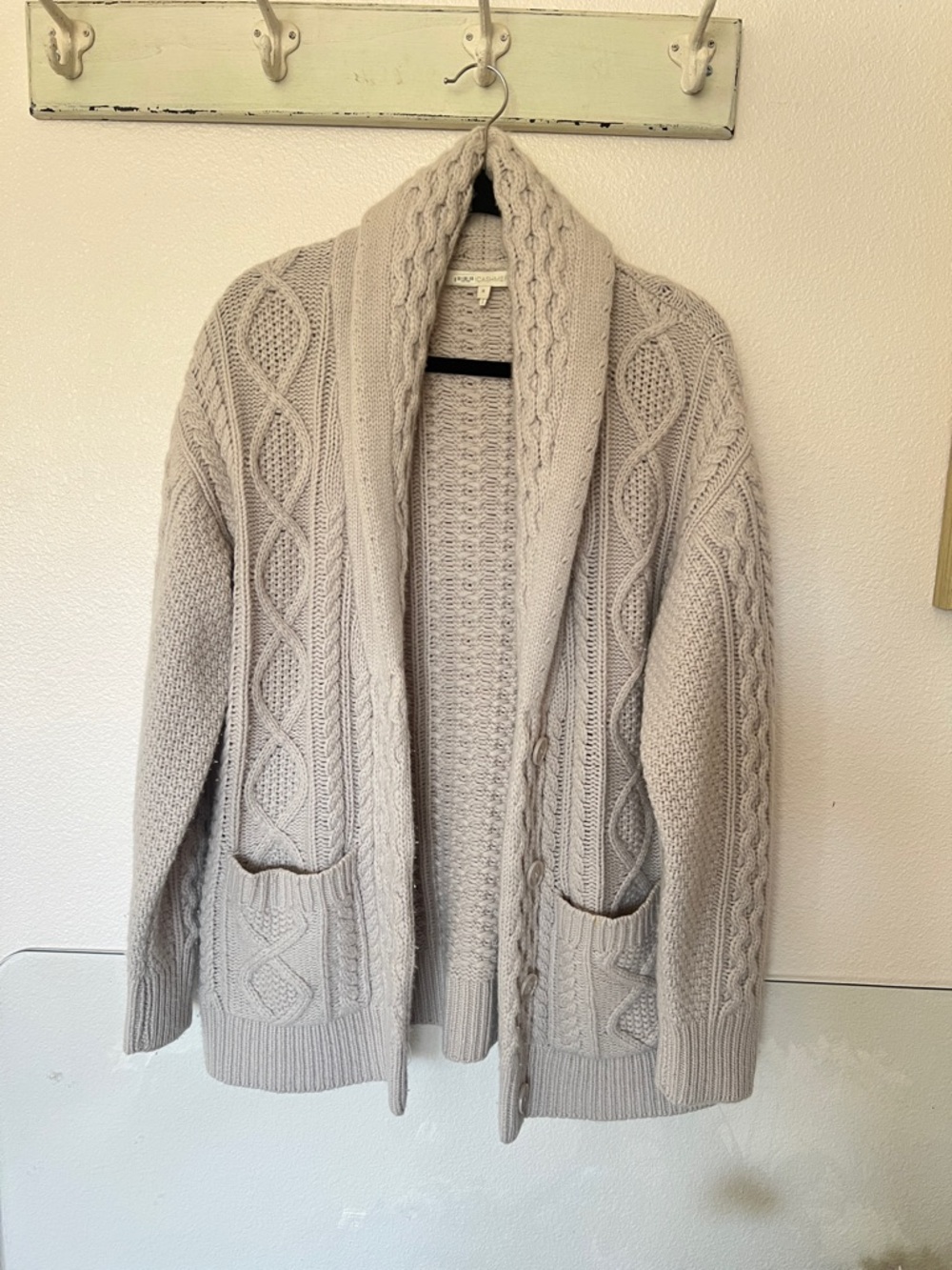 NakedCashmere Cable Knit 100% Cashmere Cardigan - M